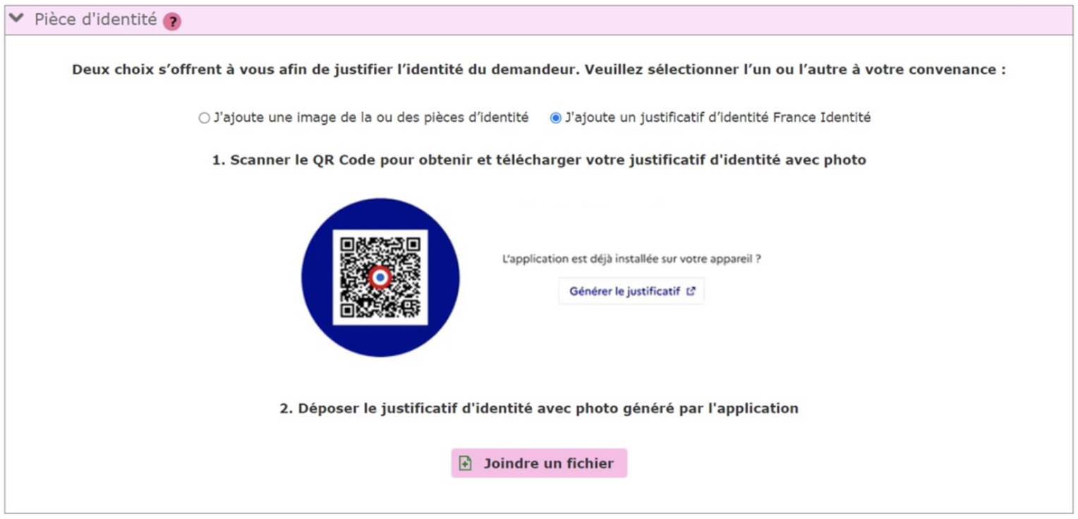 Affichage du QR code présent